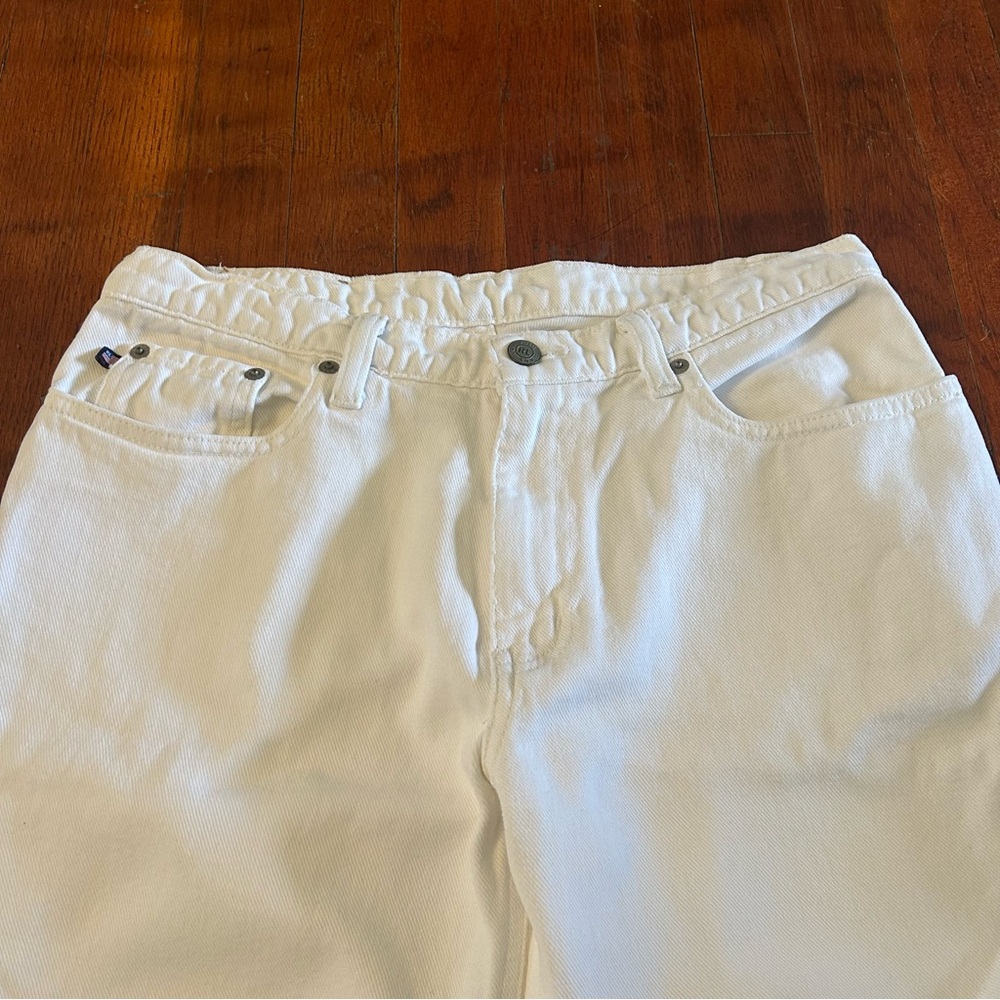 Vintage Polo Ralph Lauren White Baggy Straight Leg Preppy Denim Jeans - Picture 4 of 7